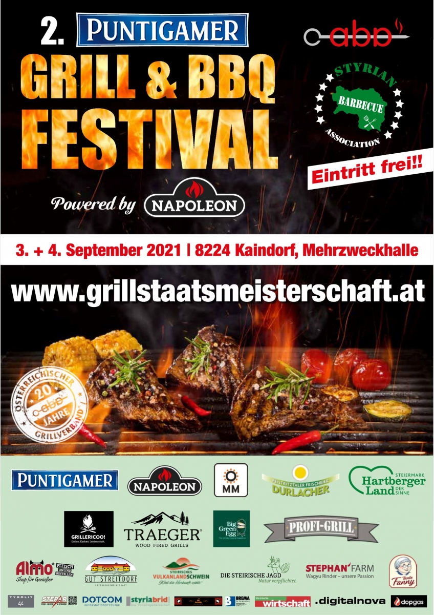 aba BBQ - 23. Austrian GRILL OPEN 2021: 3. und 4. September in Kaindorf