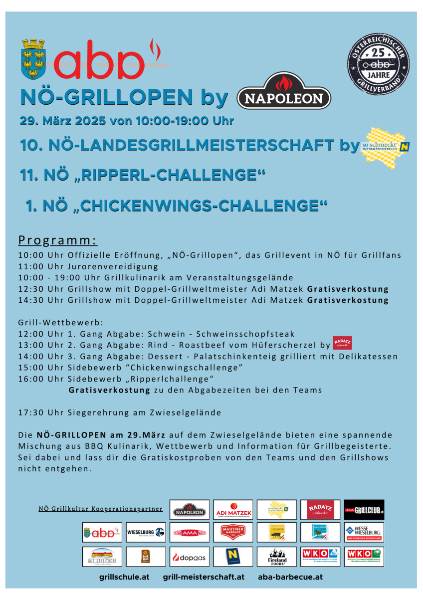 aba BBQ - NÖ Grill Open am 29.3.2025 in Wieselburg